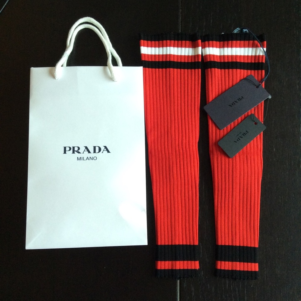 Prada leg warmers, rare runway item. New with tags